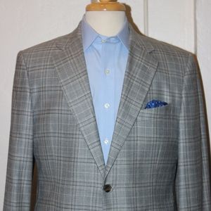 Joseph Abboud Blue and Gray Plaid Blazer